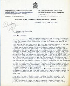 Correspondence between Thomas Head Raddall and J. C. Webster