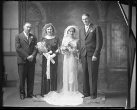 Photograph of Mr. & Mrs. Joe McGillvary & Mr. & Mrs. Joe McEachern on their wedding day