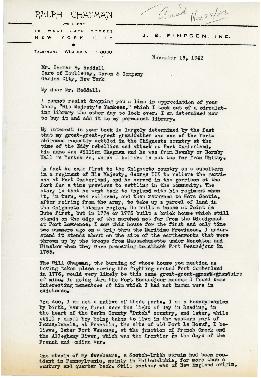 Correspondence between Thomas Head Raddall and Ralph G. Chapman