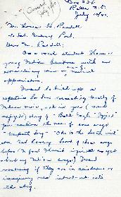 Correspondence between Thomas Head Raddall and Phyllis D. Miller