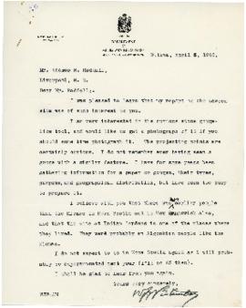 Correspondence from W. J. Wintensky, Ottawa, Ontario, to Thomas Head Raddall