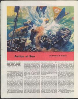 Action at sea / by Thomas H. Raddall ; illustrated by Percy Leason