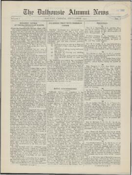 The Dalhousie alumni news, volume 8, number 1, September 1927