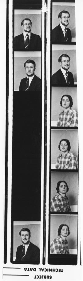Contact sheet of photographs of two unidentified men