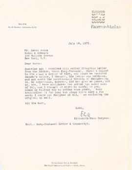 Correspondence between Elisabeth Mann Borgese and Kozak, Schwartz and Co.