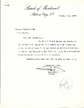 Correspondence between Thomas Head Raddall and the Mahone Bay Legion