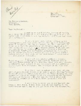 Correspondence between Thomas Head Raddall and Lorne Campbell