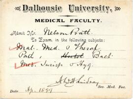Student tickets from Dalhousie University Medical Faculty