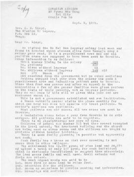 Correspondence between Florence Murray and Rev. C. M. Lloyd