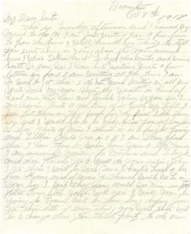 Letter from Weldon Morash to his sister Gertrude dated 7 October 1918