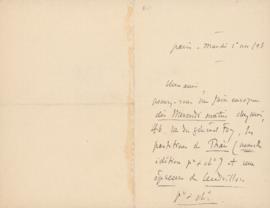 Letter from Jules Émile Frédéric Massenet