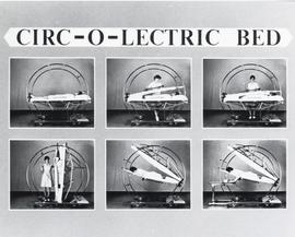 Photograph of the Circ-o-lectric bed from the exhibition by Theodore Saskatche Wan