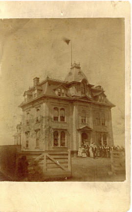 Photograph of the original Liverpool Academy in Liverpool, Nova Scotia