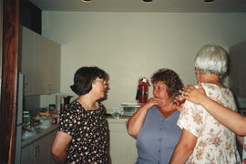 Photograph of Janice Slauenwhite, Audrey LaPierre and Bonnie Best Flemming in the Killam Library ...