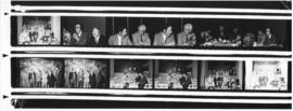 Contact sheet of photographs of unidentified men at a meeting