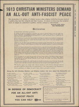 1613 Christian Ministers Demand an All-Out Anti-Fascist Peace : [poster]