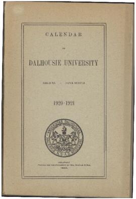 Calendar of Dalhousie University, Halifax, Nova Scotia : 1920-1921