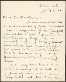 Two letters from D.G. Davis to Archibald MacMechan