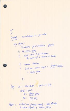 Handwritten meeting notes by Elisabeth Mann Borgese