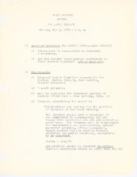 Agenda for board meeting held on May 3, 1982