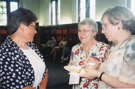 Photograph of Sylvia Fullerton, Patricia Lutley and Betty Sutherland at Patricia Lutley's retirem...