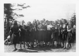 Photograph of the Bloomfield Highschool girls club picnic