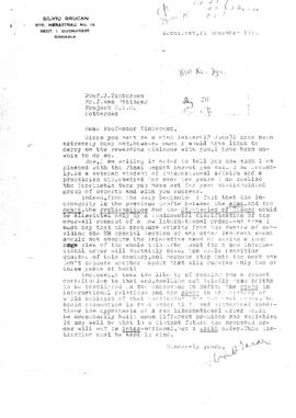 Correspondence with Jan Tinbergen commenting on the RIO-19 Report