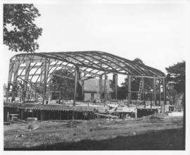 Photograph of the F. H. Sexton Memorial Gymnasium construction