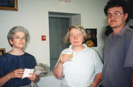 Photograph of Rosemary Mackenzie, Science Librarian and David Mifflen at an event in University Hall