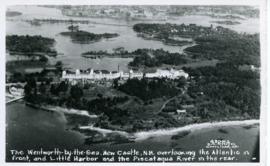 Photograph of the Wentworth-by-the-Sea hotel in New Castle, New Hampshire taken aerially and prin...