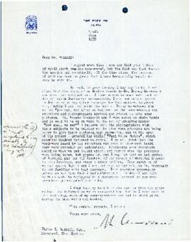 Correspondence between Thomas Head Raddall and Angus L. MacDonald