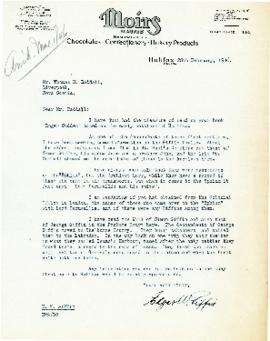 Correspondence between Thomas Head Raddall and Edgar W. Giffin