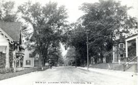 Photograph of Main Street, Liverpool, Nova Scotia printed on a postcard