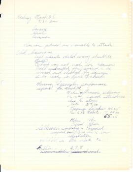 Minutes from meeting held on March 25, 1976