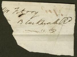 One letter fragment to James Dinwiddie from Mr Fitzroy