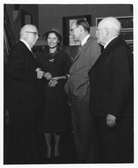 Photograph of John E. Read, Mrs. J. B. Milner, Professor J. B. Milner and Mr. Justice Doull