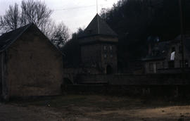 Photograph of three unidentified older buildings
