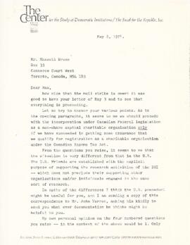 Correspondence between Elisabeth Mann Borgese and Maxwell Bruce