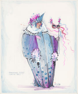 Costume design for woman at costume ball