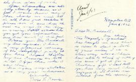 Correspondence between Thomas Head Raddall and Vivien M. Fowler