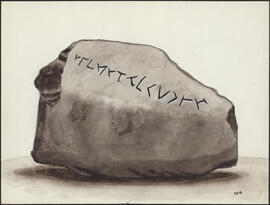 Illustration facing page 103 of the first edition of the Markland Sagas : Runic/Bayview Stones