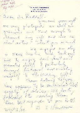 Correspondence between Thomas Head Raddall and Douglas C. Henderson