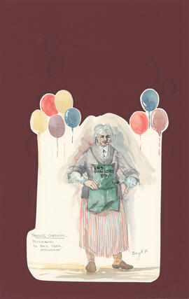 Costume design for Peterbono as a deckchair attendant