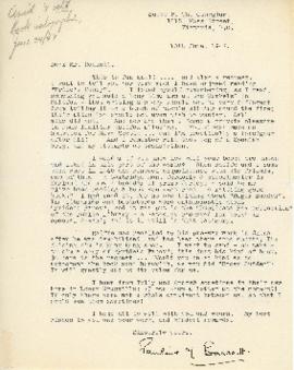 Correspondence between Thomas Head Raddall and Pauline M. Barrett