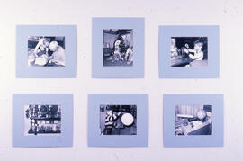 Photograph of children playing images on a display wall