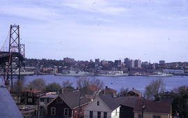 Photograph of the Angus L. Macdonald Bridge and the Halifax Harbour