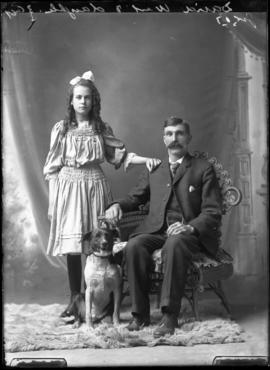 Photograph of the David West, daughter, and dog