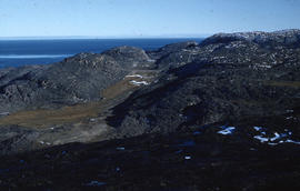Photograph of rocky hills in Cape Dorset, Northwest Territories