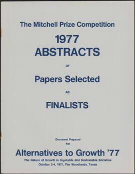 The Mitchell Prize Competition 1977 : abstracts of papers selected as finalists