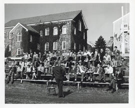 Photograph of the Faculty of law class outdoors